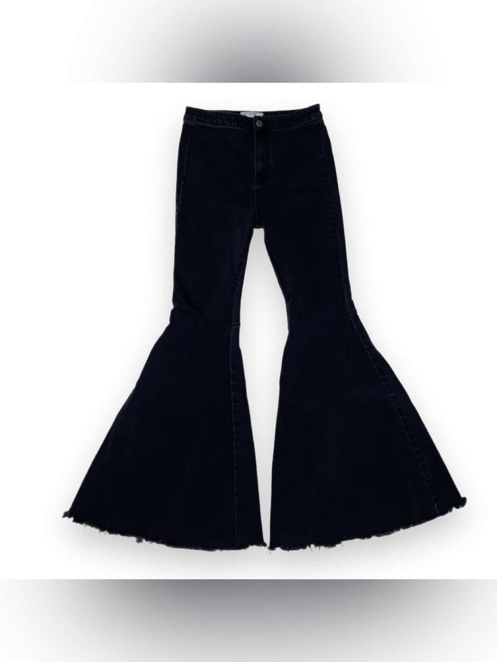 Free People Black High Rise Wide-Leg Flare Jeans